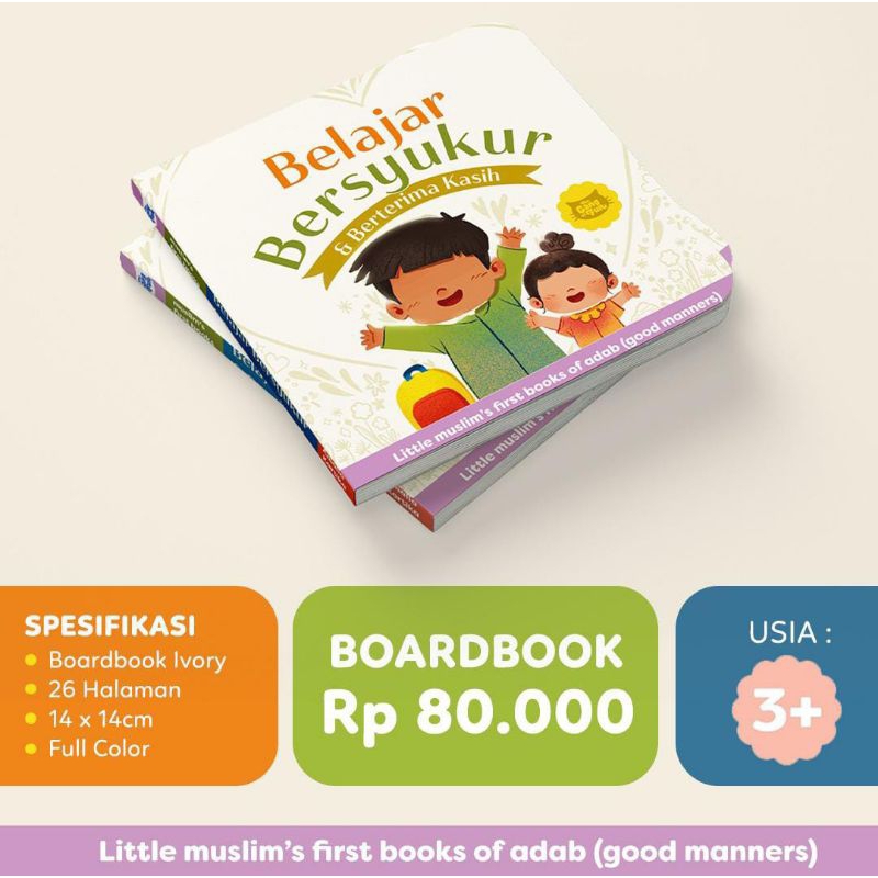 Boardbook "Belajar Bersyukur & Berterima Kasih" by TGOF. Buku anak The Gang Of Fur. Boardbook anak. 