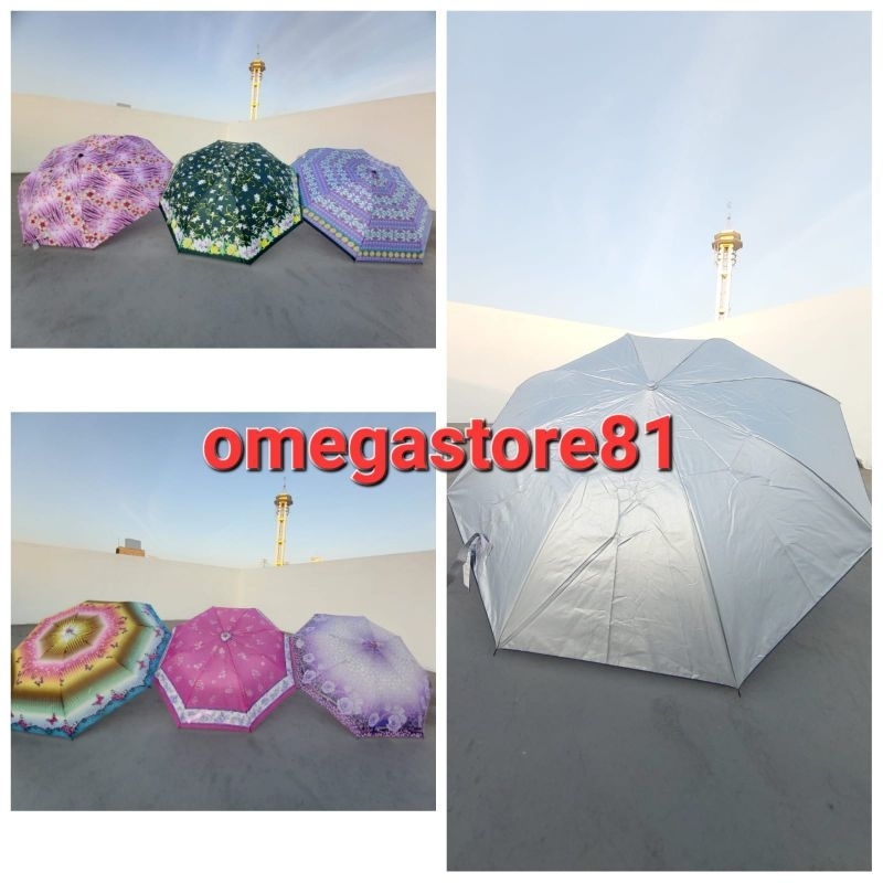 Payung lipat 2 biasa payung lipat 2 silver payung lipat 2 satin saten