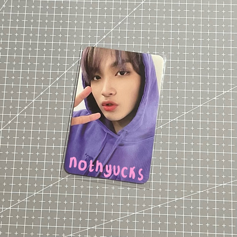 BOOKED WTS PC PHOTOCARD HAECHAN HOODIE UNGU POUT PEACE PHOTOPACK SEASON GREETING SG21 2021