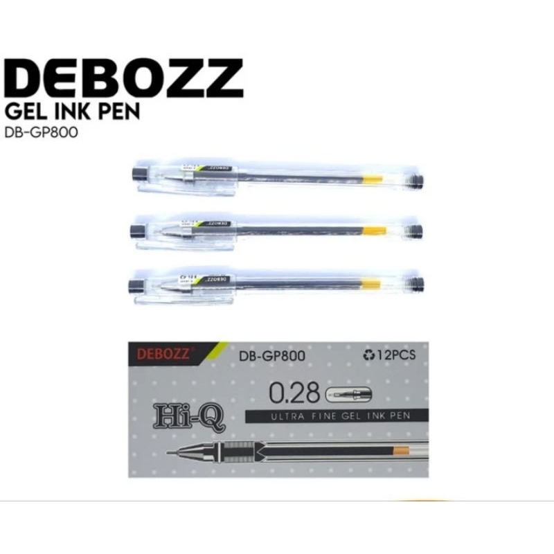 

Debozz DB-GP 800 Hi-Q Ultra Fine Gel Ink Pen Pulpen Pena Tinta Hitam 0,28mm Gell Ballpoint