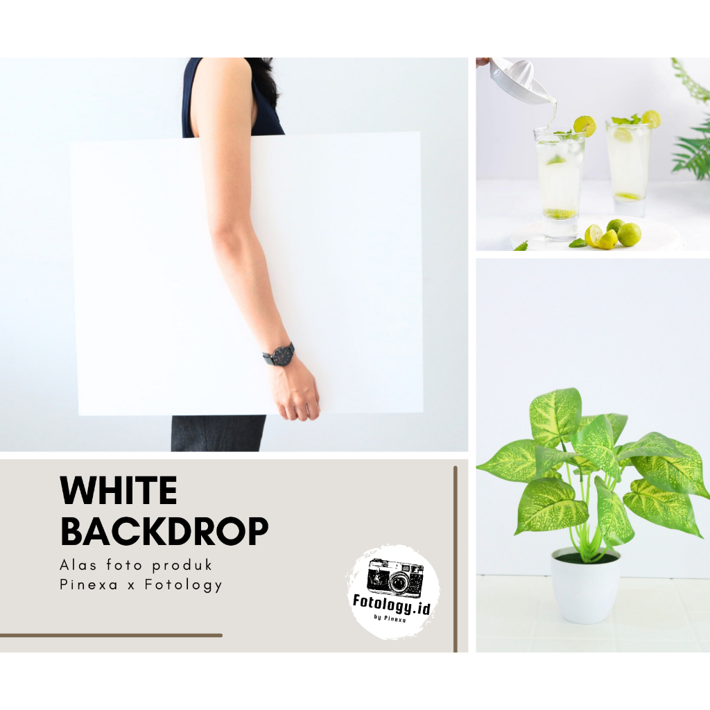 Fotology Alas foto backdrop board polos putih ukuran A2 48 x 60 cm