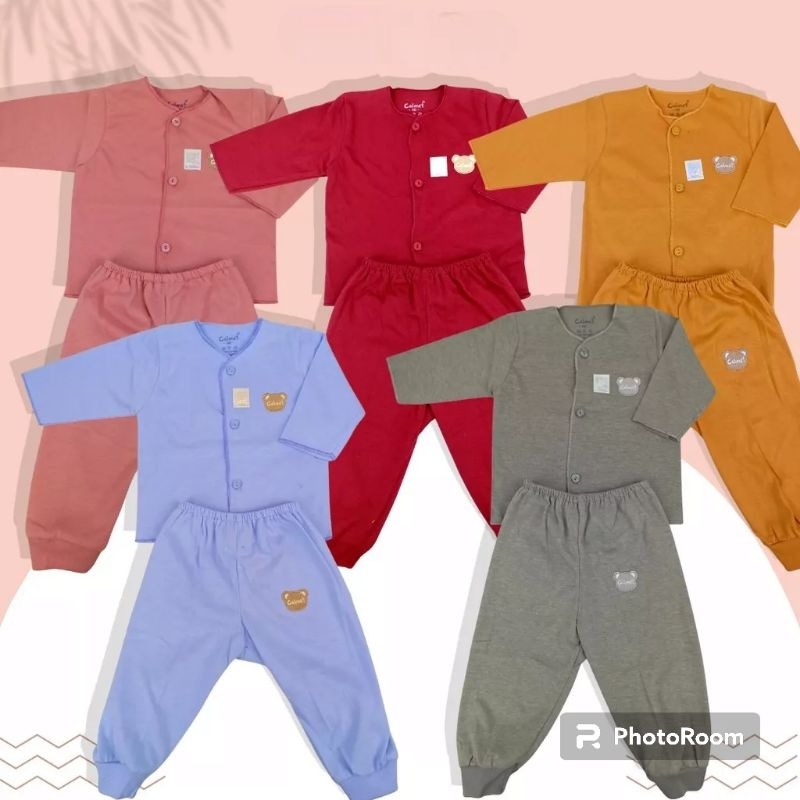 Setelan Baju Bayi Tangan Panjang + Celana Panjang NB Calmet