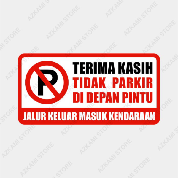 

Promo Rambu Plang Dilarang Parkir Di Depan Pintu 40 x 20 cm Plat Alumunium Diskon