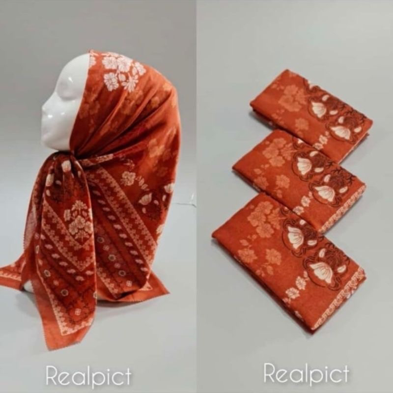 Hijab Segi Empat Voal Motif Nagita Warna Bata Jilbab Kerudung Terbaru