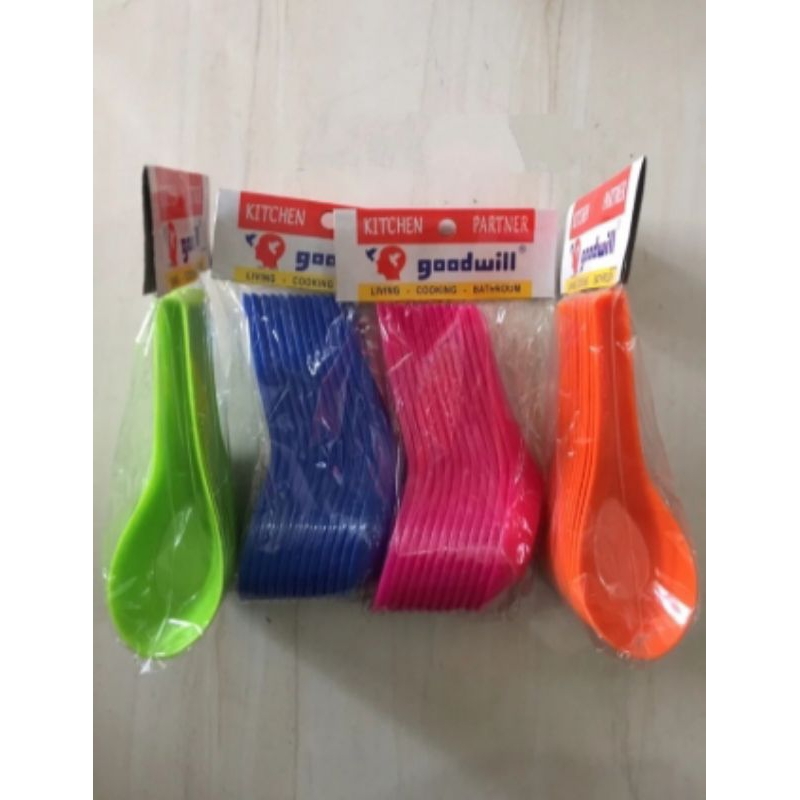 (1 Lusin) Sendok Bebek Plastik Warna