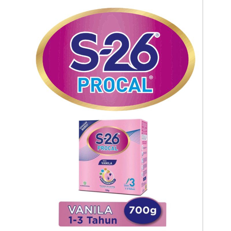 S26 / S 26 / S-26/ S-26 Procal  3 Susu Pertumbuhan Vanila 700 g 