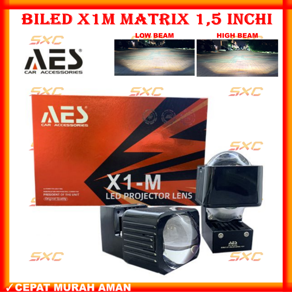 ORIGINAL BILED AES MINI 1.5 INCHI 35W 6000K BILED Matrix BILED AES FLET TURBO BILED MOBIL MOTOR PROJ