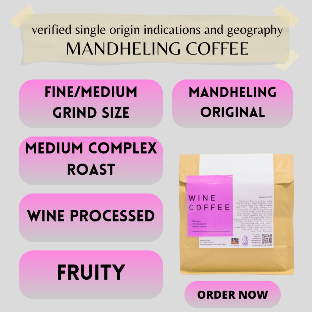 

WINE - LOPO Mandheling Wine Coffee 250 gram