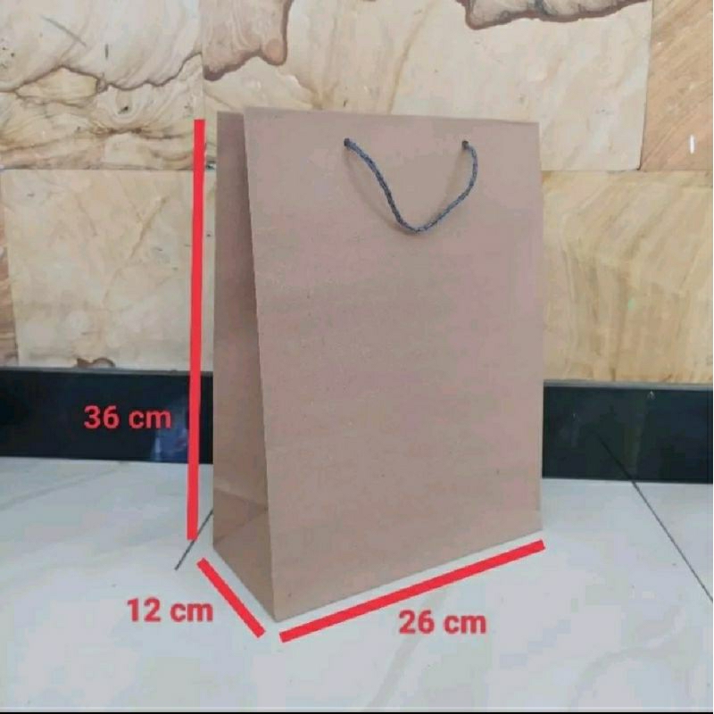 

Paperbag Polos Coklat Ukuran P26 L12 T36