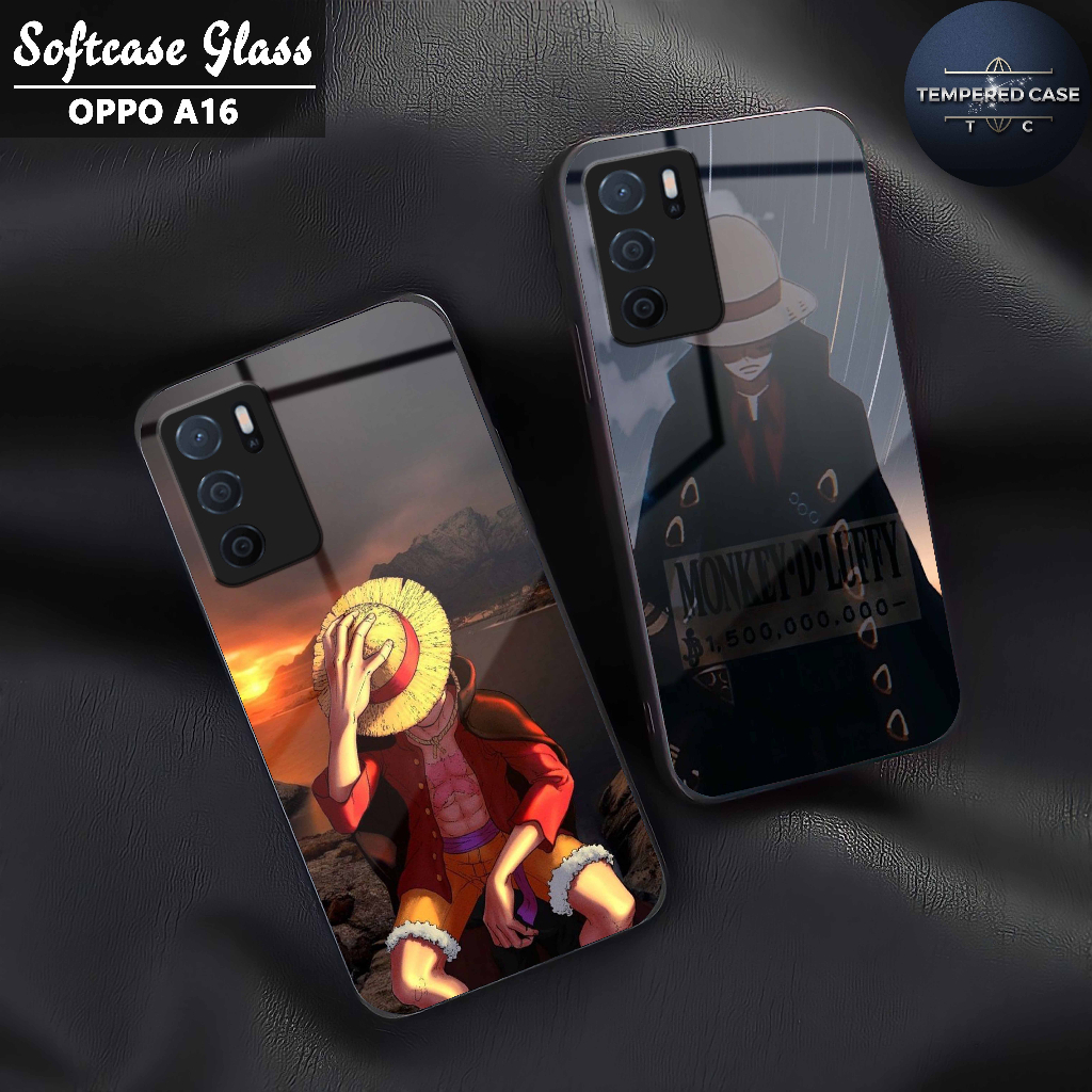 Softcase Glass Kilau glossy Fashion Motif One Piece - Case Oppo A16 kaca glossy Casing Hp Oppo A16 m