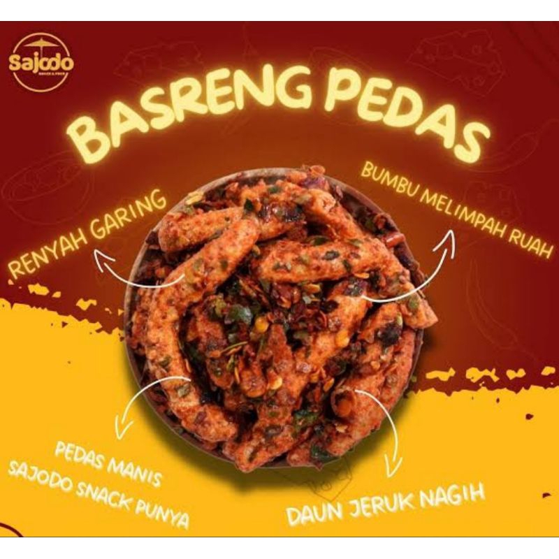 

PAKET HEMAT BASRENG VIRAL SAJODO SNACK isi 3pcs, Rasa Pedas daun jeruk