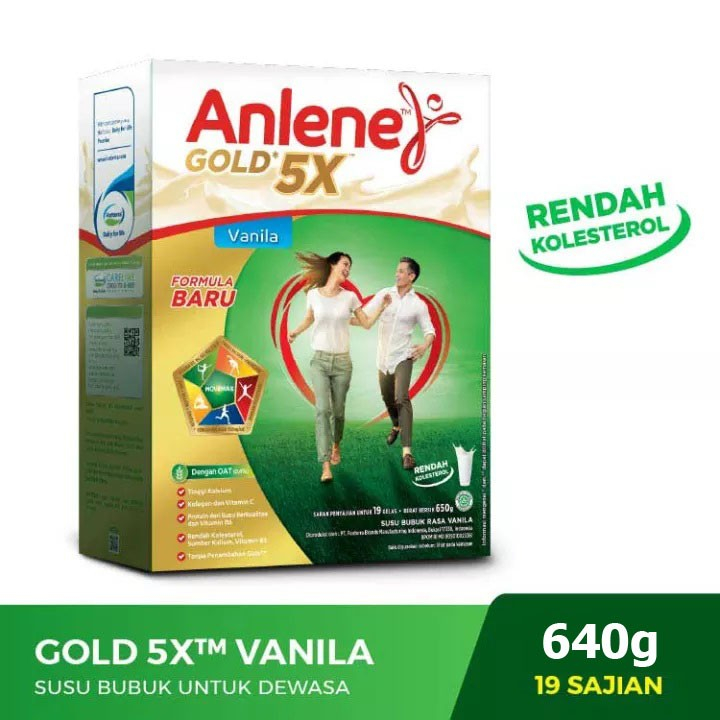 

Anlene Gold 5X Susu Bubuk Original / Vanila / Cokelat 640gr