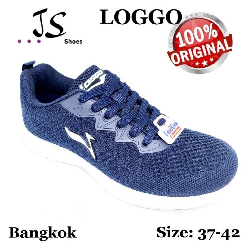 LOGGO BANGKOK - SEPATU SNEAKERS TALI PRIA DEWASA MERK LOGGO ORIGINAL