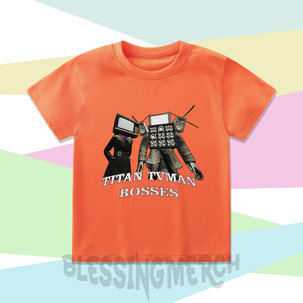 BAJU ANAK KAOS ANAK TITAN TV MAN TV WOMAN BOSSES SKIBIDI TOILET / TITAN TV MAN BOSSE