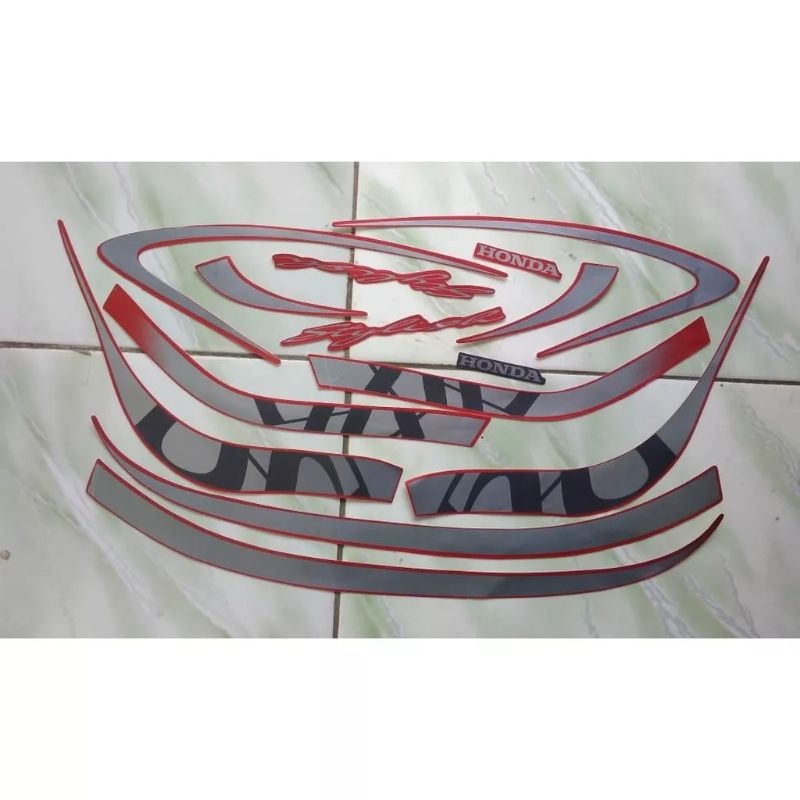 stiker striping Honda Scoopy stylish 2021 merah lis body standar original