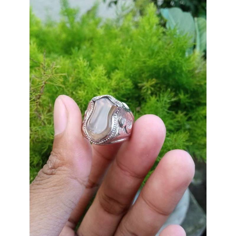 cincin akik batu solar Padang terompah asli / cincin akik batu solar terompah murah