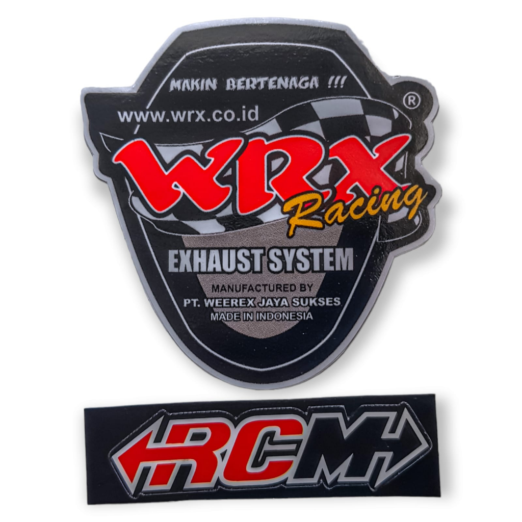STIKER STICKER EMBLEM LOGO WRX RACING EXHAUST SYSTEM BADAK CULA 1 RINO RHINO RHINOCEROS ORI ORIGINAL