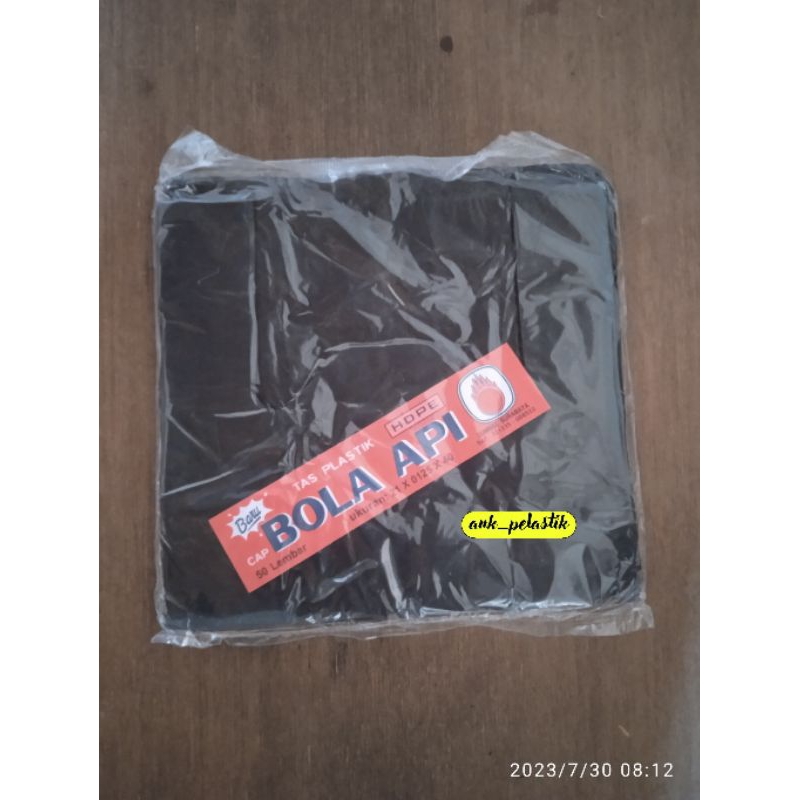 Kresek Hitam 21cm × 40cm Kresek Cap Bola Api Tas Kresek Kantong Plastik