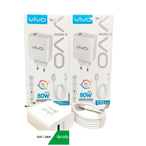 V25 PRO 80W - Travel Charger Dengan 4 Proteksi 100 V25 PRO 80W Adapter + Kabel Micro / Type-C