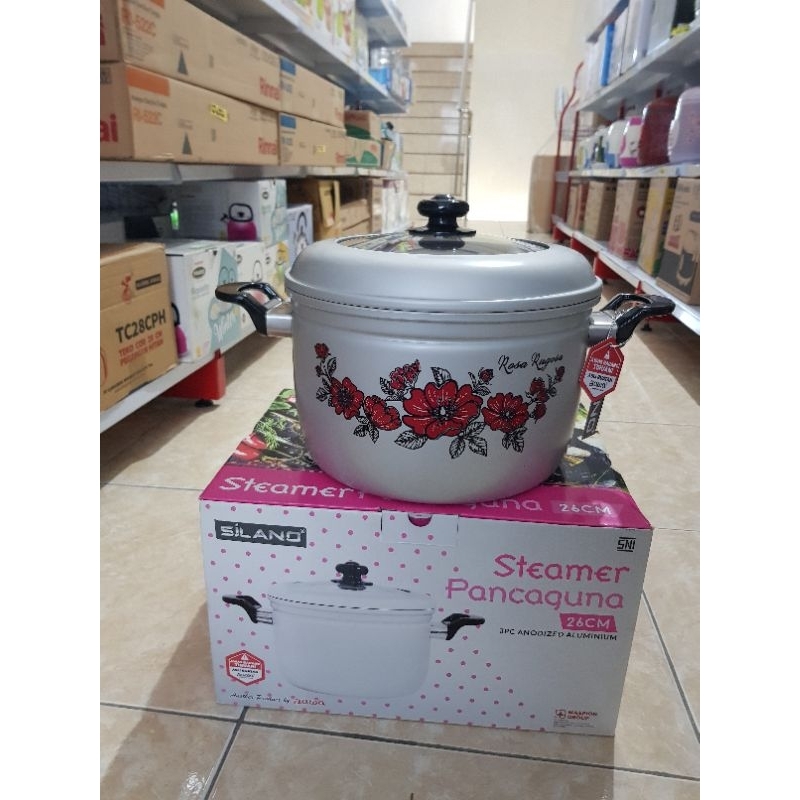 Steamer kukusan tutup kaca Maspion/Panci pancaguna Maspion 26cm
