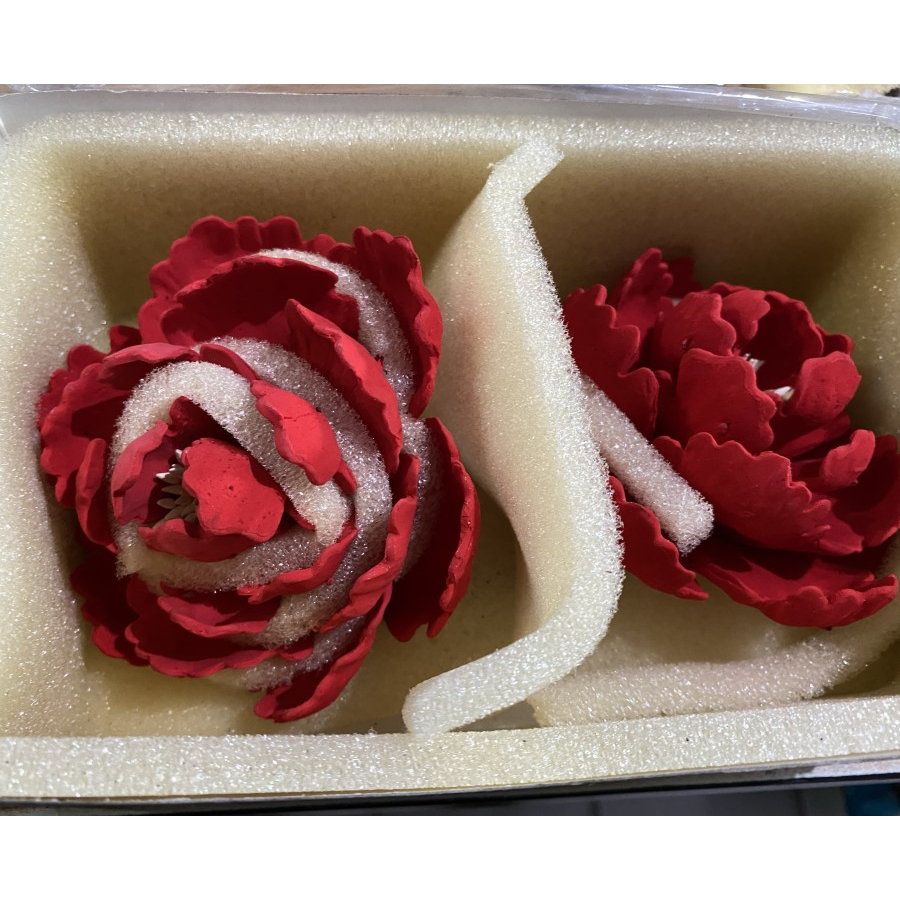 

Gumpaste Hiasan flower Peony Red merah 2pc hiasan bunga peoni