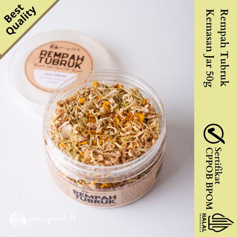

Teh Rempah Teh Rimpang Teh Herbal - Herbal Blend by Jamu Gendul 88 Jar 50 gram