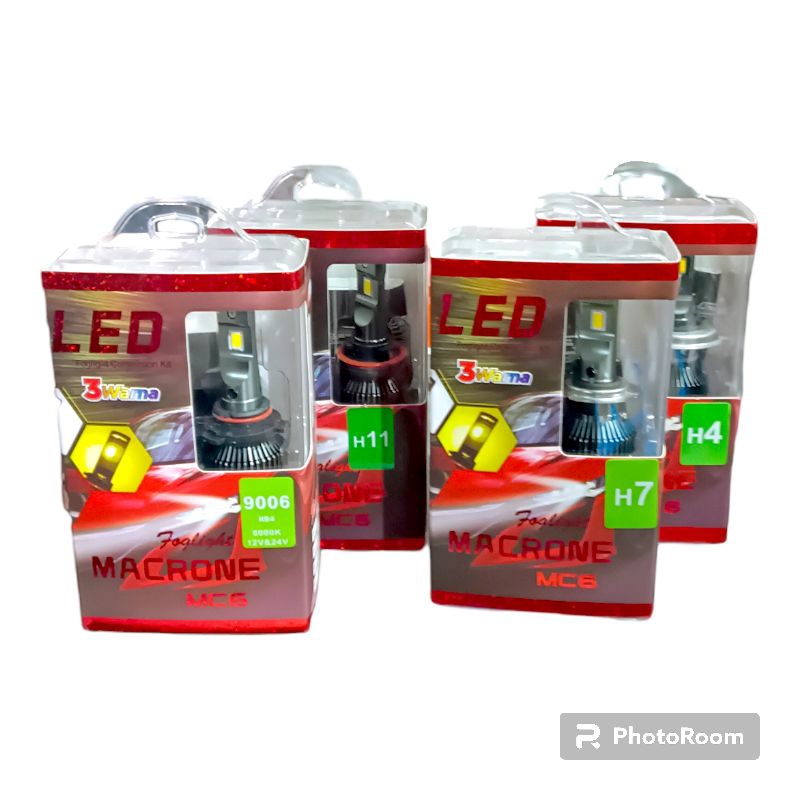 LED Headlulight Mobil 3 Warna H4 dll Macrone MC6