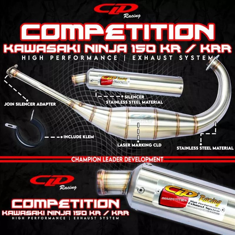 Knalpot CLD racing type Ninja KR KRR 150 NINJA R NINJA SS