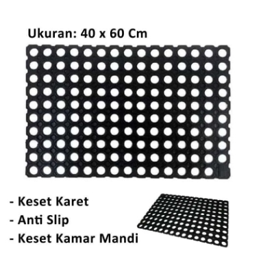 Kesed Alas Karet Anti Slip Bolong Kamar Mandi Keset Karet Bolong