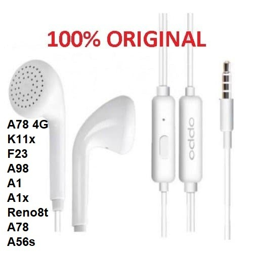 Earphone Headset OPPO Reno8t A56s A78 4G K11x F23 A98 A1 A1x Original