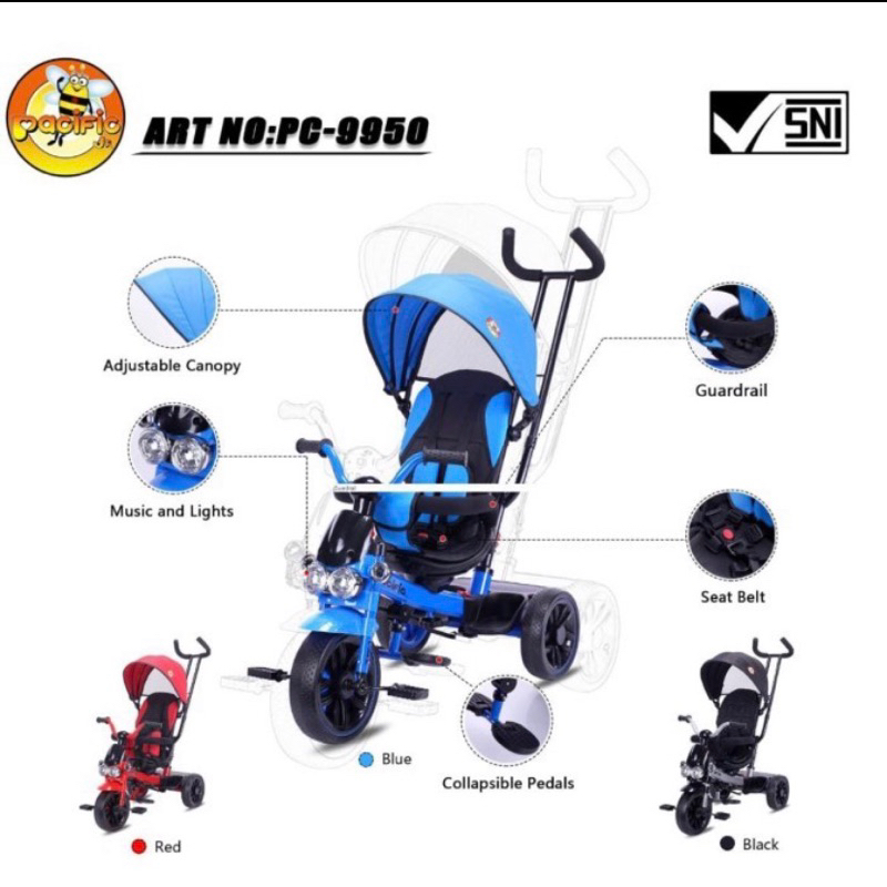 SEPEDA RODA TIGA PACIFIC PC 9950 BISA RECLYNE POSITION