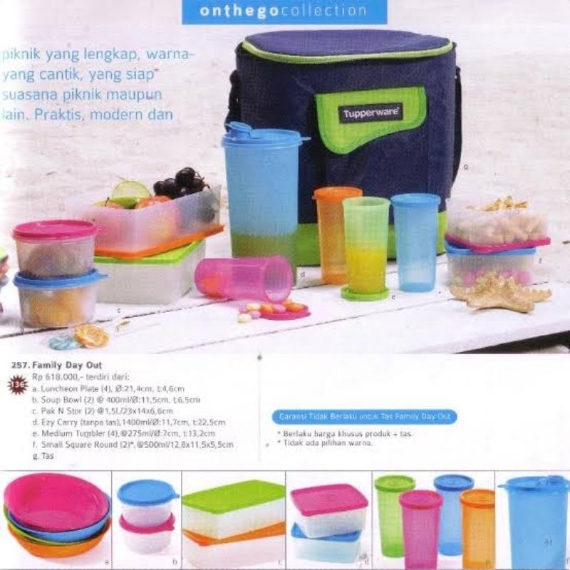 TUPPERWARE Family Day Out // Paket Piknik Travel Keluarga : Luncheon Plate (Piring Plastik), Soup Bo