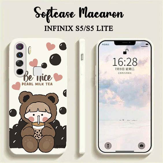 Softcase Macaron [UV09] Motif White For Infinix S5 Infinix S5 Lite - Case HP Infinix S5 Infinix S5 L
