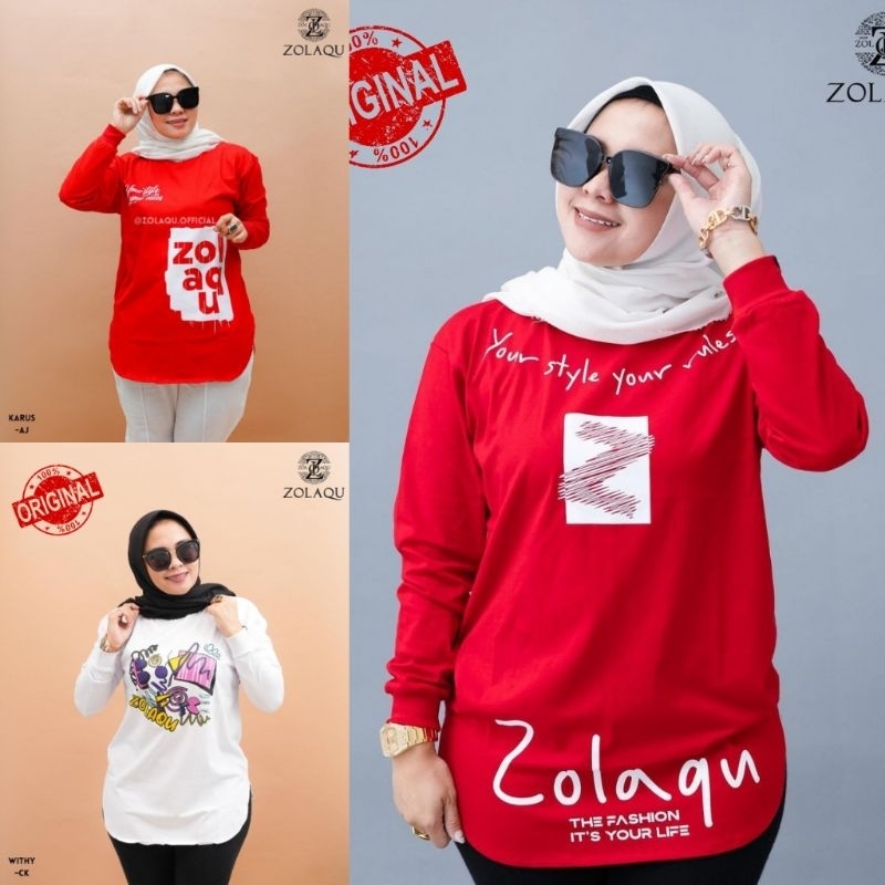 Zolaqu kaos blouse/ body panjang zolaqu original