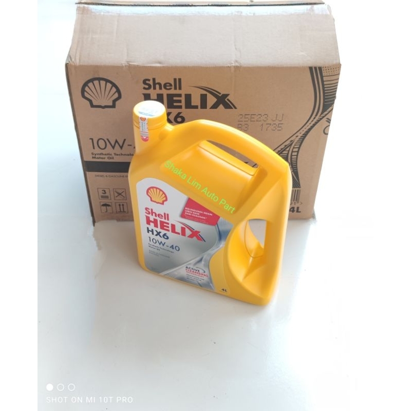 OLI OIL SHELL HELIX HX6 HX-6 10W - 40 SYNTHETIC TECHNOLOGY MOTOR OIL 4 Liter Original