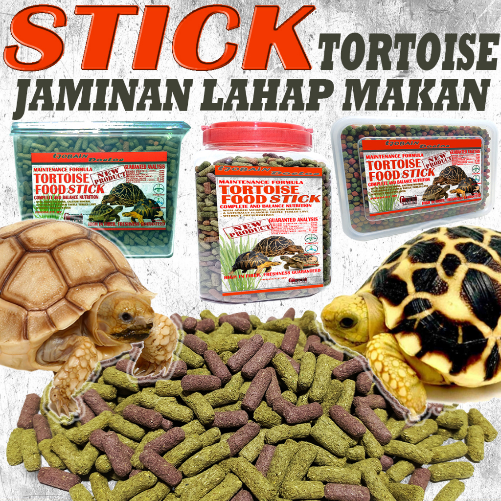 MAKANAN STICK SULCATA TORTOISE JAMINAN MAKAN TINGGI NUTRISI SERAT KURA KURA DARAT ALDABRA LEOPARD PA