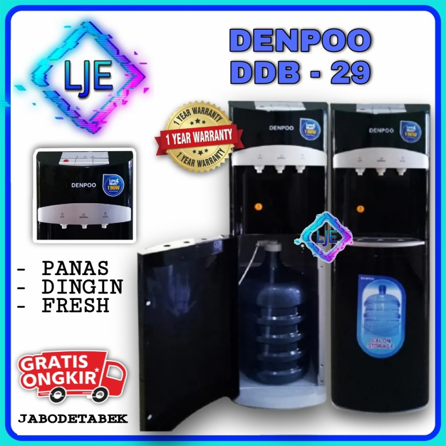 DENPOO  Dispenser Galon Bawah Low Watt DDB 29 Non Kompresor