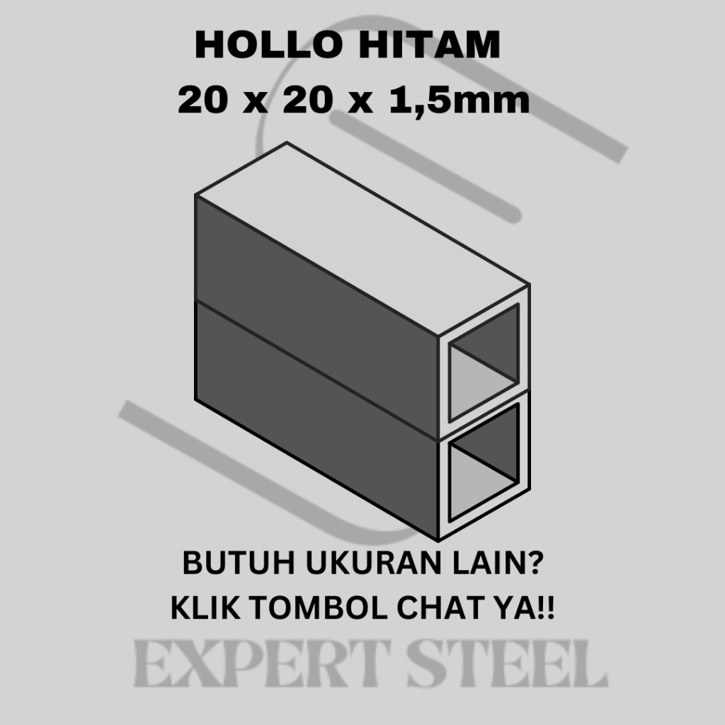 HOLLO 20 X 20 X 1,5mm X 1M