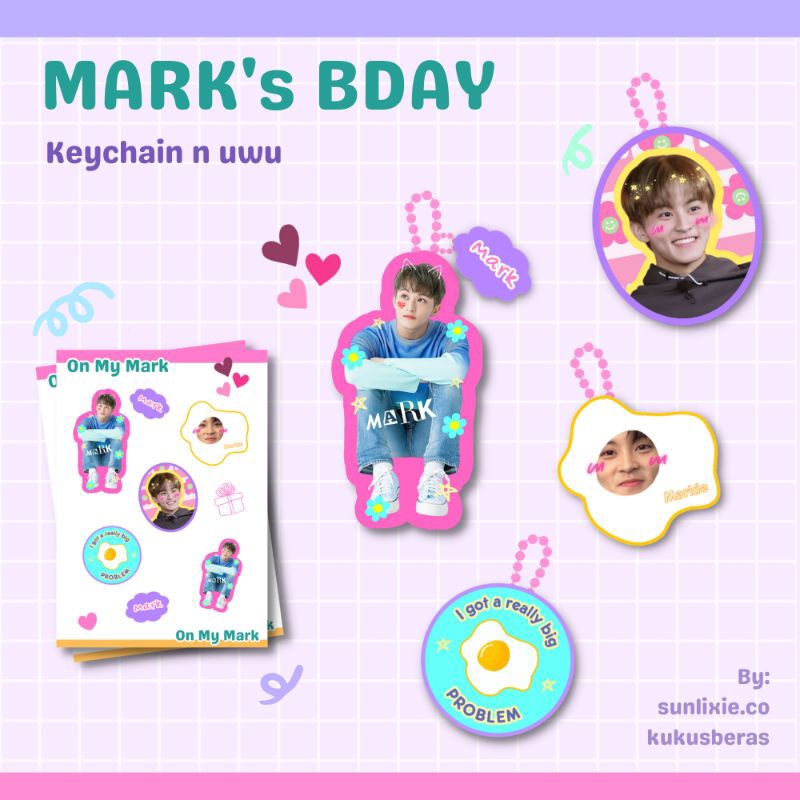 KEYCHAIN MARK • color ver keyring ganci gantungan kunci bday fankit birthday kit ultah ulang tahun i
