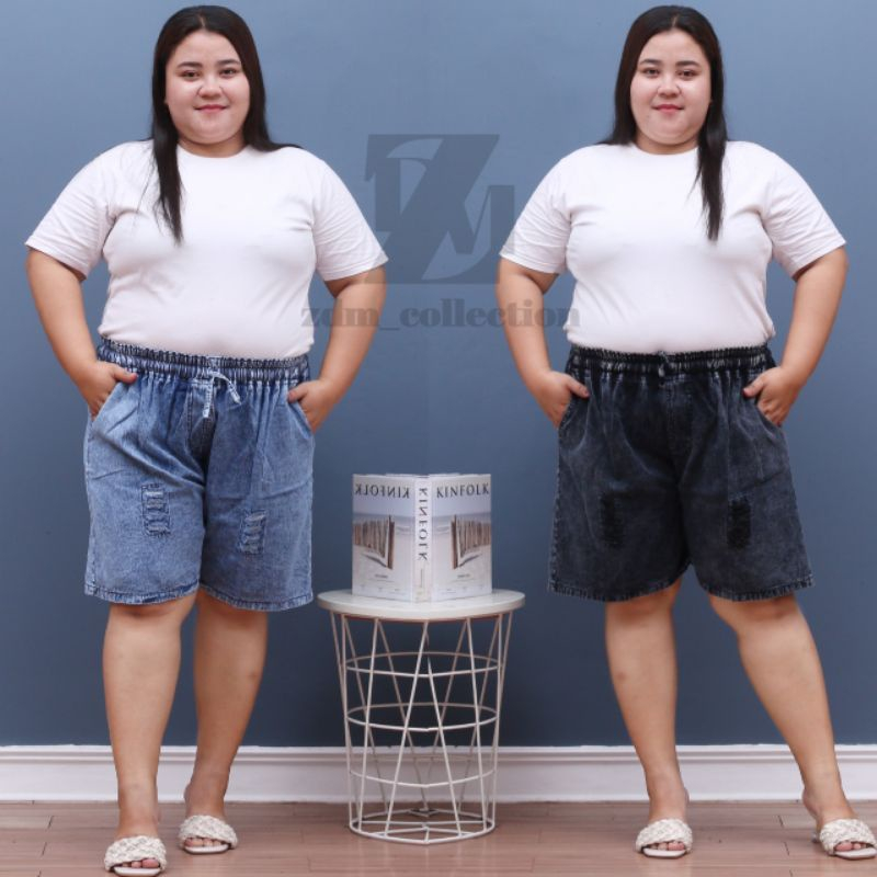 Celana Pendek Jeans Jumbo XXXL Vanesa Hot Pants Big Size Terbaru