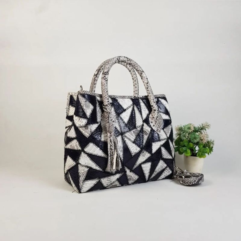 WB/WEBE ZIGZAG KULIT ULAR PITON ASLI