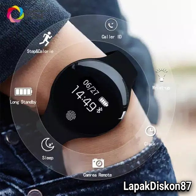 Jam Tangan Pintar Hp Android Smartwatch Smartband Pria Wanita laki laki perempuan Sport D18 Notif Pa