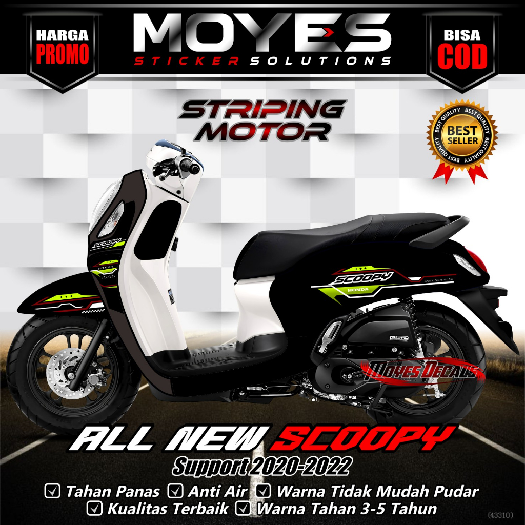 Sticker Striping Motor HONDA SCOOPY NEW 2021-2023 Variasi Terbaru Terbaru R1