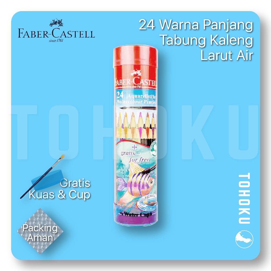 

24 Pensil Warna Tabung - Faber Castell Watercolour Round Tin Case