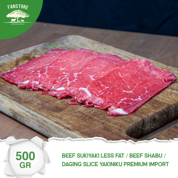 

Daging Slice Sukiyaki Less Fat / Beef Shabu / Daging Slice Premium Import / 500gr /1kg