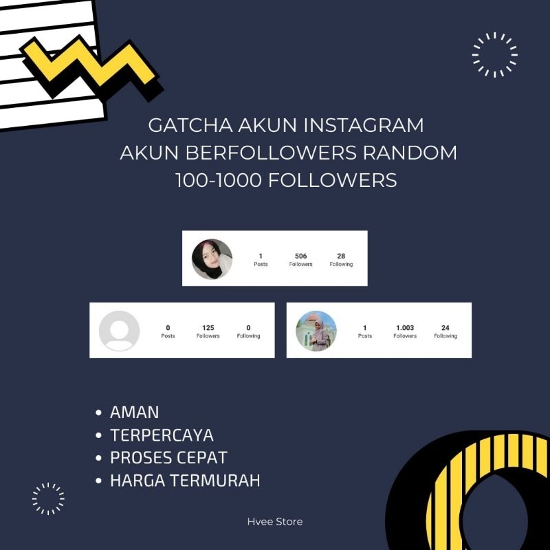 AKUN INSTAGR4M FOLLOWERS RANDOM 100-1000 HIGH QUALITY