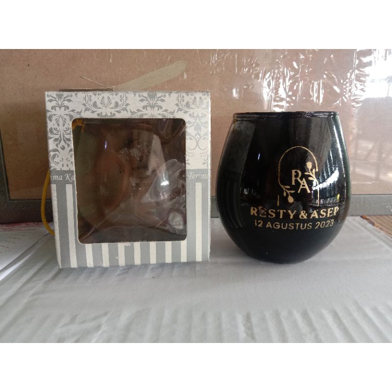 gelas tuscani/souvenir gelas korea/souvenir gelas hitam/souvenir gelas tuscani hitam/souvenir gelas 