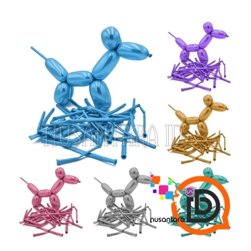 Balon latex TWIST CHROME / balon Panjang pentil chrome / balon cacing chrome / Balon latex chrome