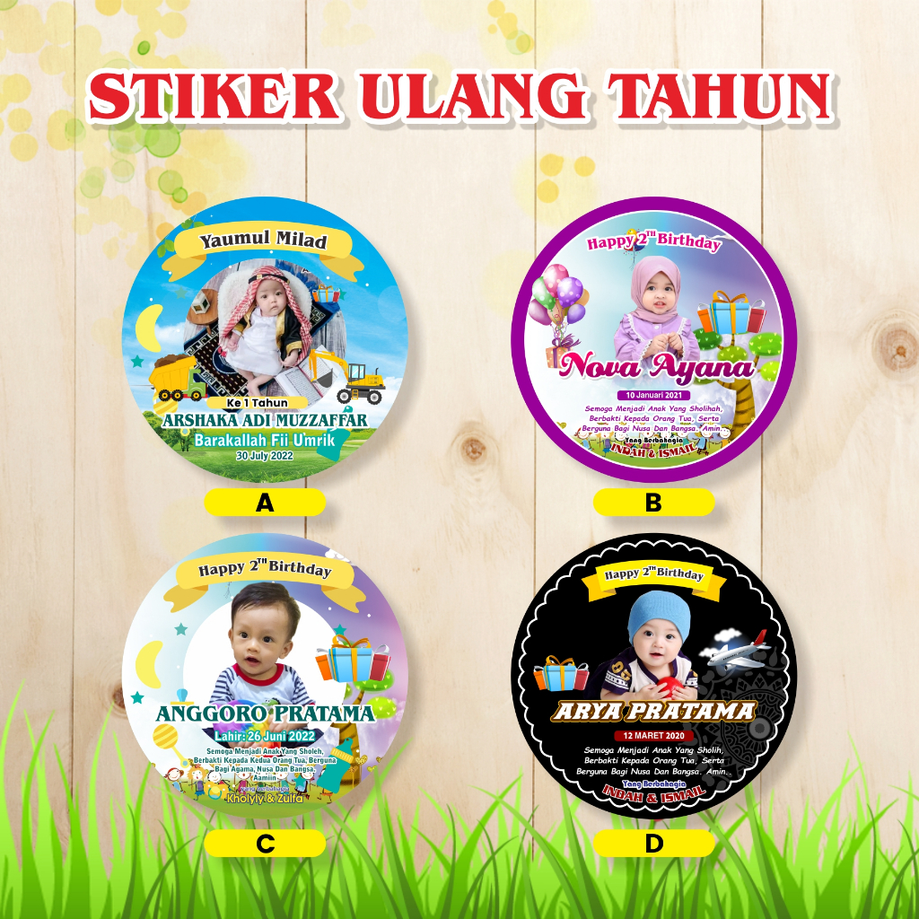 

STIKER ULANG TAHUN Stiker cromo glossy