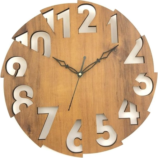 Jam Dinding Kayu Jati Model Rumah Angka Unik